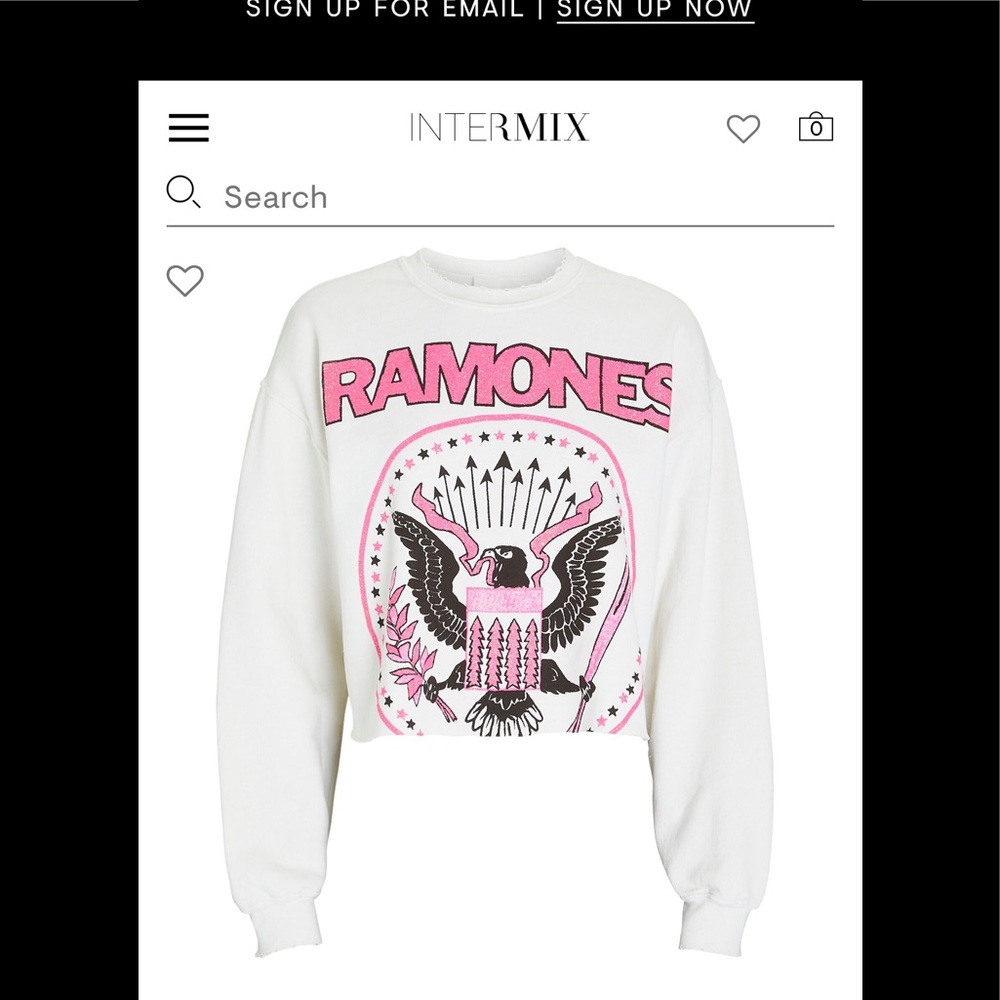 MADEWORN size small ramones cropped sweatshirt NWOT